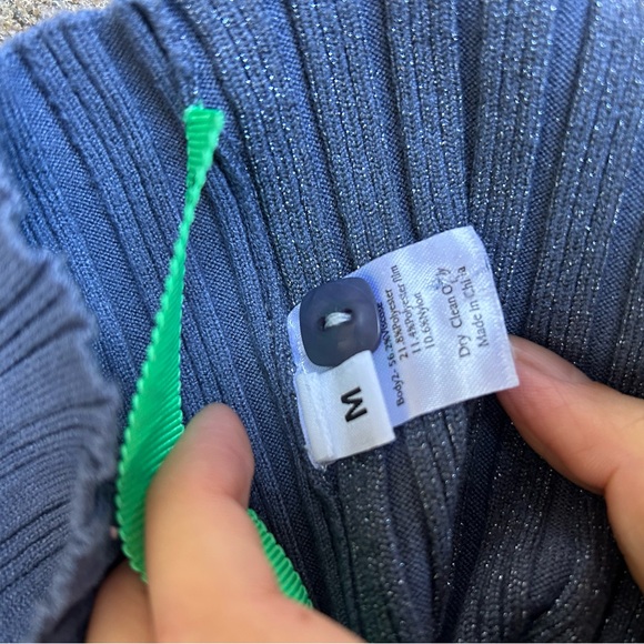 Chelsea Mak Blue Ribbed Button-Up Cardigan - Picture 8 of 9